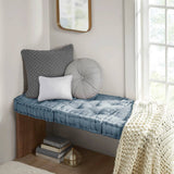 Square Large Pillow Seating Floor Cushion, Aqua Blue