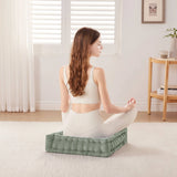 Tufted Chenille Square Floor Pillow Cushion, Desert Sage