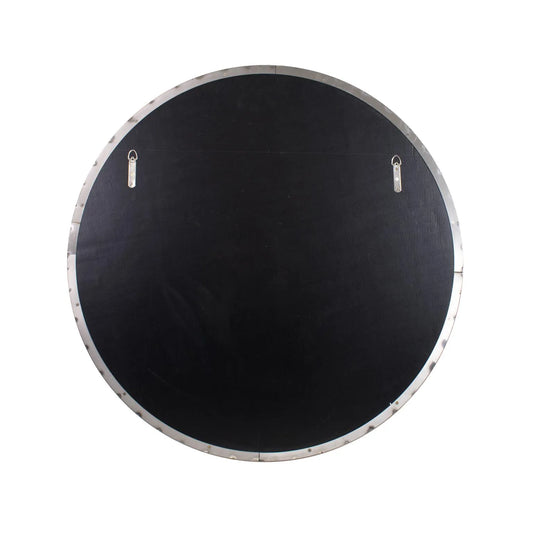 Steele Polished Silver Round Mirror