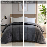 Oversized Jersey Knit Down Alternative Comforter, Black