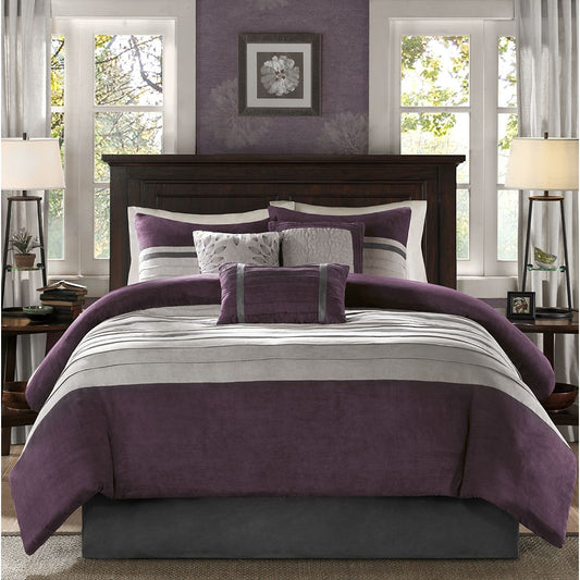 Vera Microsuede 7-Piece Comforter Set, Purple