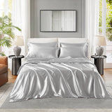Luxury Satin 6-Piece Sheet Set, Light Grey