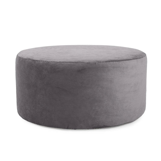 Universal Round Ottoman Cover- Pana Charcoal