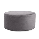 Universal Round Ottoman Cover- Pana Charcoal