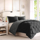 3M Scotchgard 3-Piece Reversible Comforter Set, Grey/Black
