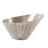 Silver Chiseled Metal Bowl