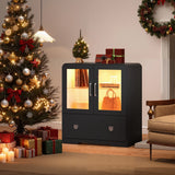 27'' Tall Display Cabinet with Acrylic Doors and Led Lights