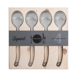 Laguiole Soup Spoons Set of 4 with Faux Ivory Handles