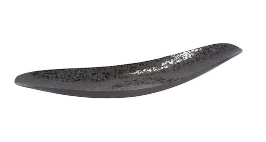 Chiseled Texture Black Iron Elongated Tray- Large