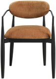 Riccio - Fabric Dining Arm Chair (Set of 2) - Black Frame