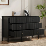 Wholesale Kiss the Water White Dresser Fluted 6 Drawer Dresser