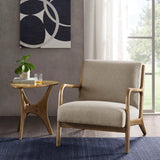 Scandinavian Elm Wood Taupe Lounge Chair *