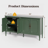 Console Cabinet, 59'' Mid Century Modern Pantry Cabinet