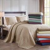 3 Piece Reversible Cottage Quilt Set, Balsam Green