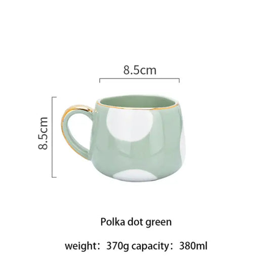 370ml Nordic Ceramic Coffee Tea Mug With Gold Rim