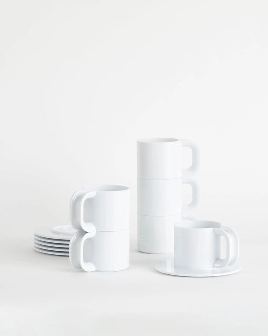 Max 2 Espresso Cups & Saucers – Modern Stackable