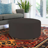 Universal Round Ottoman Cover Seascape Charcoal -Cover Only