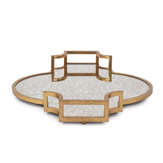 High Society Antiqued Gold Tray