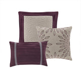 Vera Microsuede 7-Piece Comforter Set, Purple