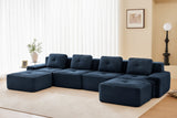 CORDELIA 153" 4-Seater Sofa with 2 Ottomans
