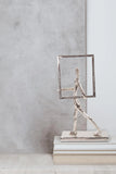 Rough Nickle Man w/Square Frame Sculpture