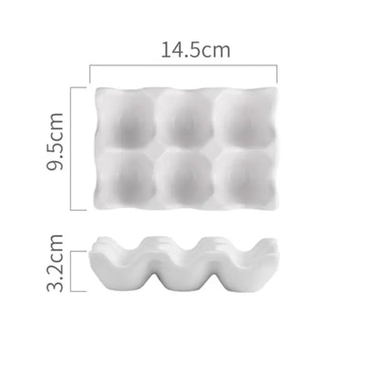 Ceramic 6 Grid Egg Holder Tray Organizer