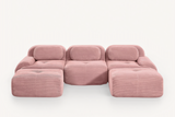 MIA 117'' 3-Seater Sofa with 2 Ottomans