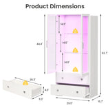 64'' Tall Display Cabinet with Acrylic Doors and Led Lights
