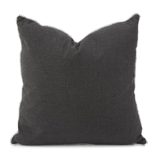 24 x 24 Outdoor Pillow with Dec Cord- Seascape Charcoal- Poly Insert