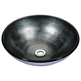 Stellar Series 17 in. Bathroom Vessel Sink with Scratch-Tough and Stain-Resistant Surface in Precious Storm Glass