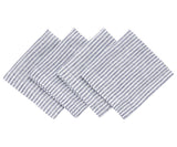 Navy Blue Pinstripe Linen Napkins - Set of 4, 8 & More