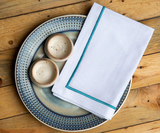 Light Blue Napkins - Embroidery Napkins