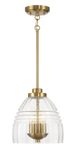 Ember Three Candle Lights Chain Pendant With Clear Glass - Satin Brass