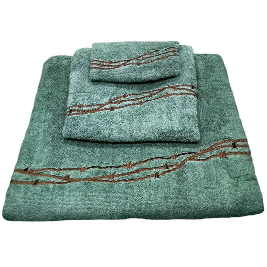 Embroidered Barbwire 3PC Towel Set, 2 MOQ