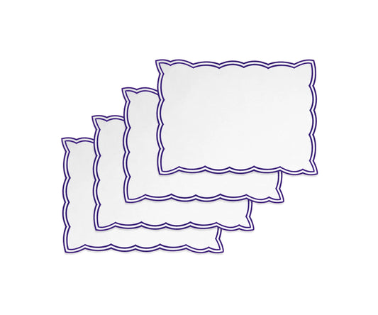 Navy Placemats with Scalloped Edge