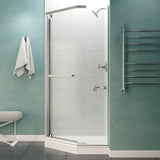 Castle Series 49 in. x 72 in. H Hinged Semi-Frameless Shower Door with Tsunami Guard Tempered Glass