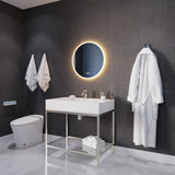ANZZI Round LED Smart Mirror (24, 28, or 32 in. Diam.), Copper-Free, Adjustable CCT, Built-in Defogger, UL-Certified Electronics, IP44 Rated