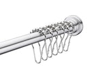 48-88 Inches Shower Curtain Rod with Shower Hooks in Polished Chrome | Adjustable Tension Shower Doorway Curtain Rod | Rust Resistant No Drilling Anti-Slip Bar for Bathroom | AC-AZSR88CH