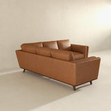 Erman Genuine Tan Leather Corner Sectional Sofa