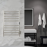 Bali Series 10-Bar Wall Mounted Electric Bathroom Towel Warmer Rack in Brushed Nickel Finish Stainless Steel