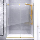 Madam Series 50 to 54 in. x 76 in. Frameless Sliding Shower Door with 3/8" (10mm) Tempered Clear Glass