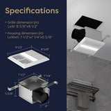 Ciarra Energy Star Bathroom Exhaust Fan with 11W LED Light – Quiet, Energy Efficient, Versatile Ventilation | CAEFL8