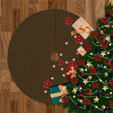 Velvet Quilted Round Christmas Tree Skirt