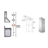 ZLINE 71" Extended Chimney, 2PCEXT-681-30/36