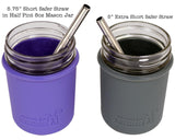 Extra Short 5" Safer Stainless Steel Straws 4 Pack + Cleaning Brush