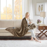 Heated 60x70" Plush Electric Throw Blanket, Brown