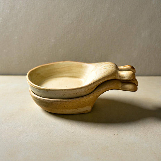 Rabbit Shaped Ceramic Sauce Dish Rustic Bowl