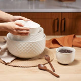 Kook Ceramic Nesting Bowls Set of 4, Ivory