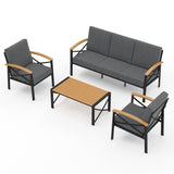 4-Piece Outdoor Conversation Set Patio Chairs with Cushions