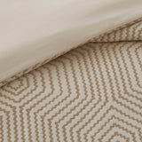 Geometric Jacquard Patterned Comforter Set, Tan/Ivory